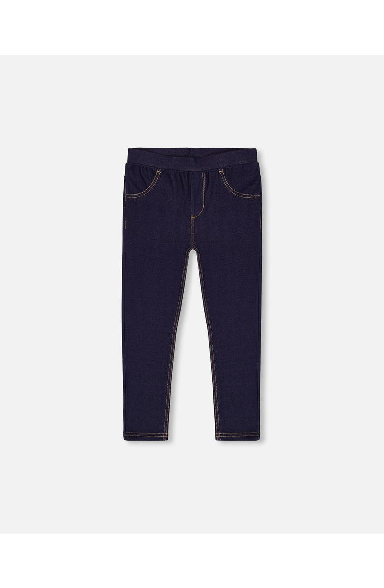 Deux par Deux Little Girl's Dark Blue Denim Jeggings, Main, color, Navy Denim