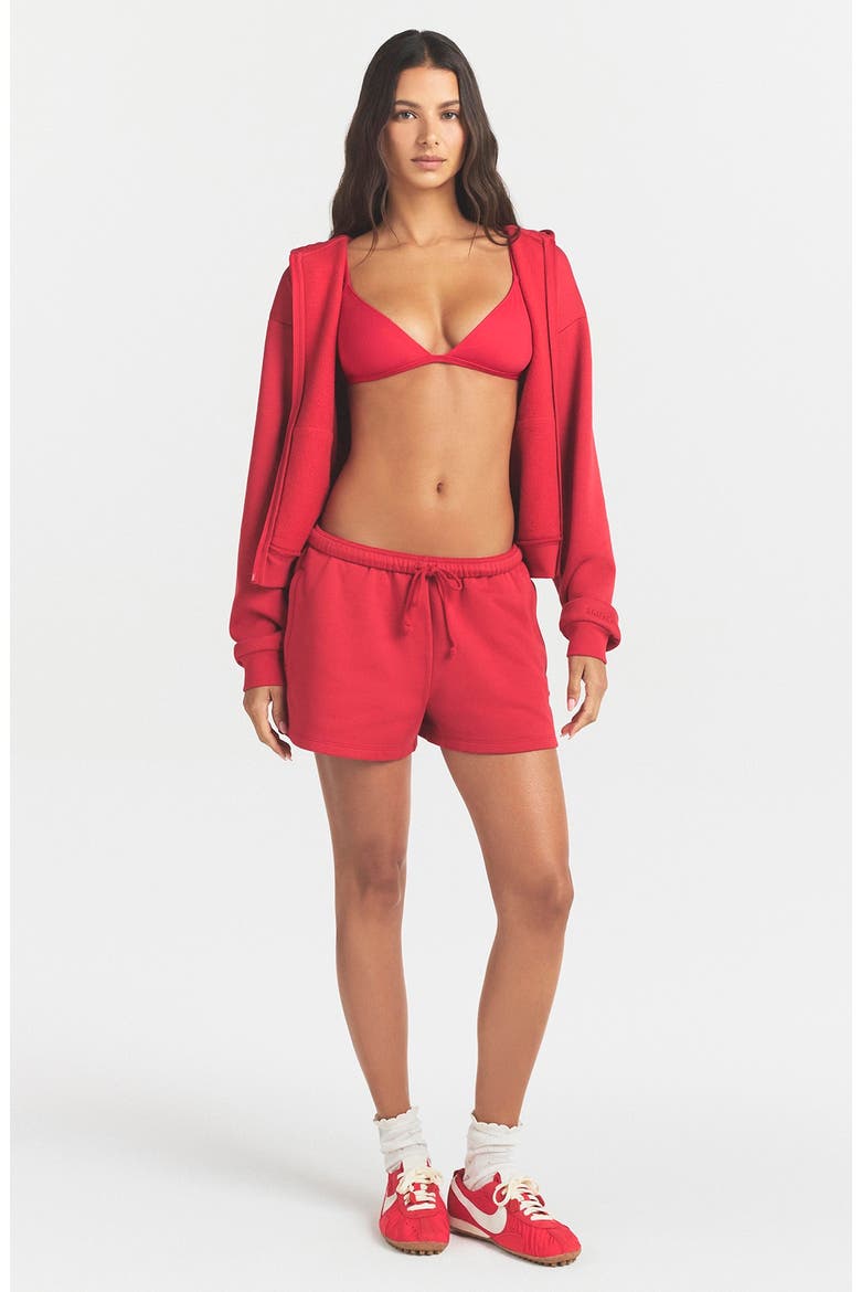 Cotton Blend Fleece Classic Zip-Up Hoodie, Alternate, color, WASHED RED
