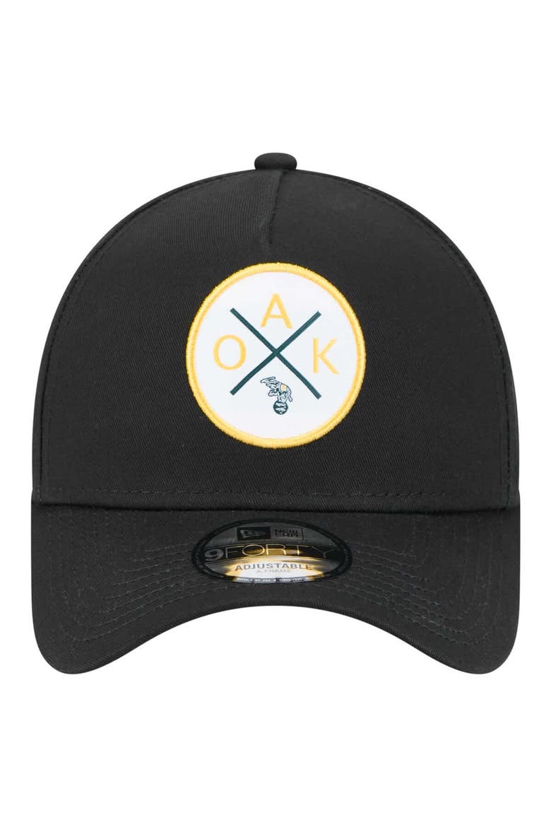 Men's New Era Black Oakland Athletics 9FORTY A-Frame Adjustable Hat, Alternate, color, Black