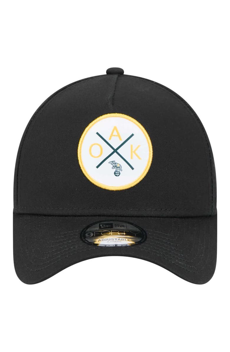 New Era Men's New Era Black Oakland Athletics 9FORTY A-Frame Adjustable Hat, Alternate, color, Black