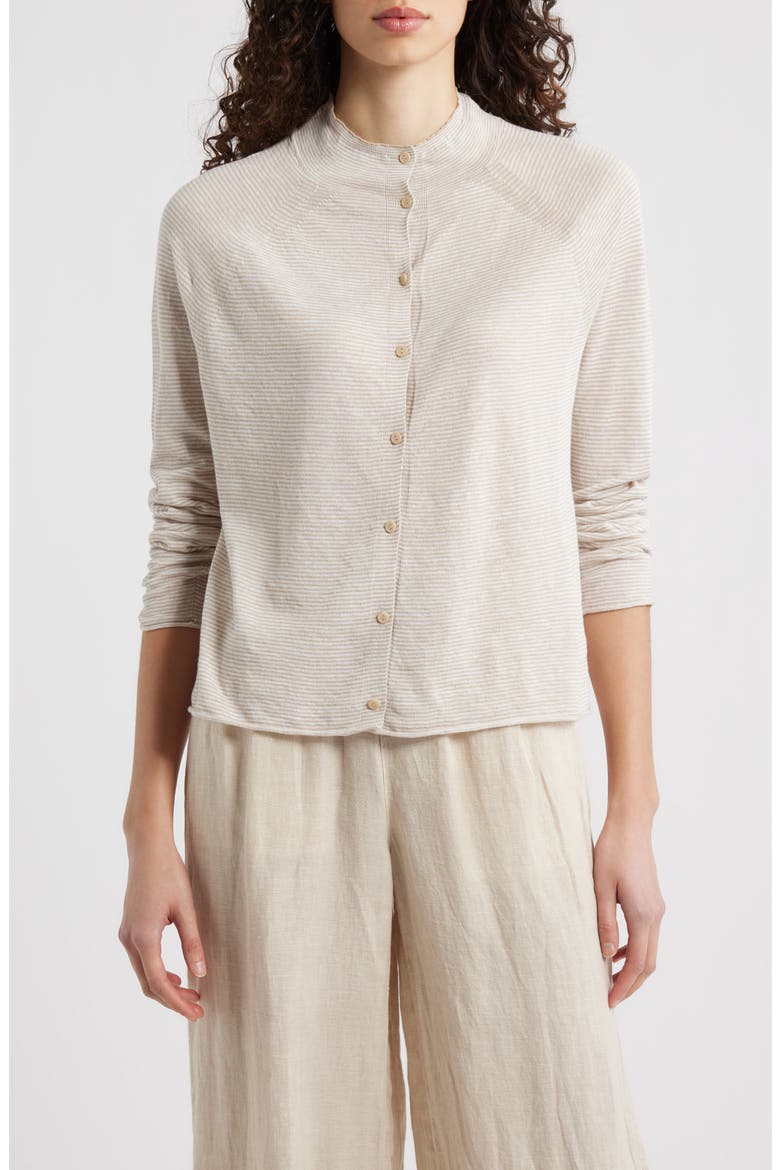 Organic Linen & Organic Cotton Cardigan, Main, color, UNDYED NATURAL