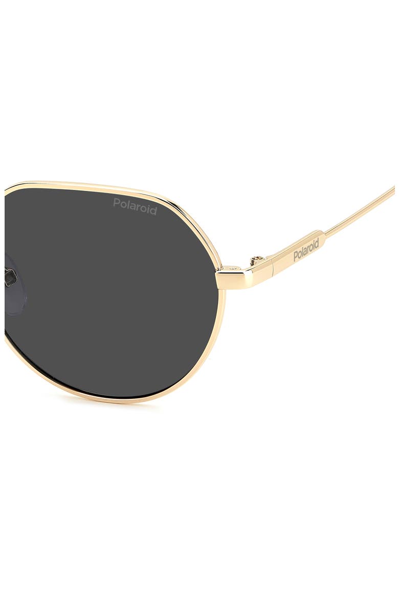 54mm Polarized Rectangular Sunglasses, Alternate, color, GOLD BLACK/ GREY POLAR