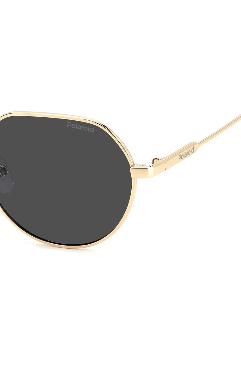 Polaroid 54mm Polarized Rectangular Sunglasses, Alternate, color, Gold Black/ Grey Polar