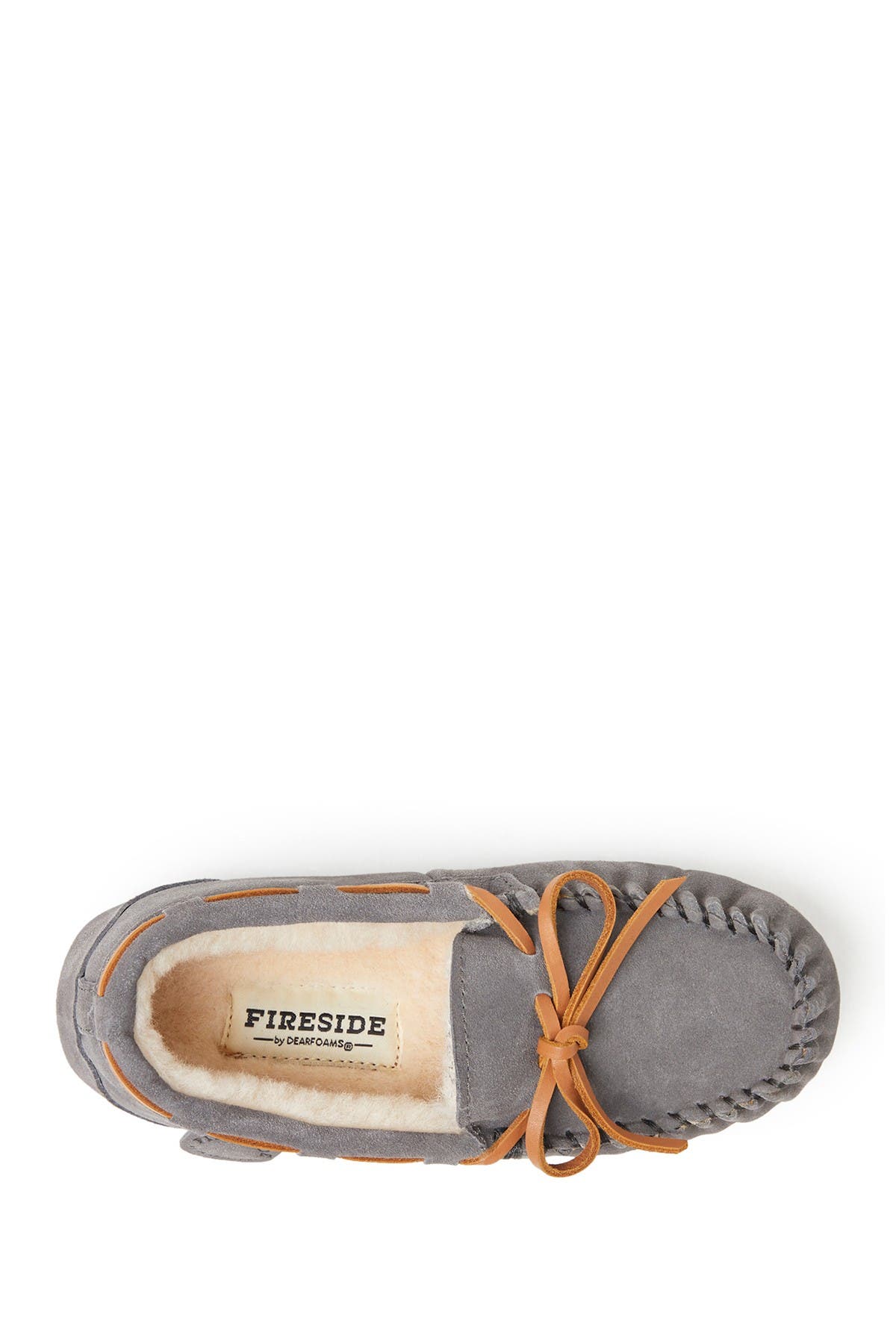 Kids' Fireside Parke Genuine Shearling Moccasin Slipper, Alternate, color, GREY