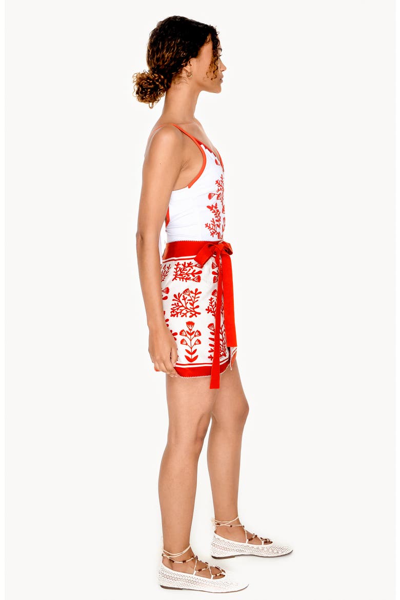 Swim Cover Up Skirt-Red Coral, Alternate, color, Red