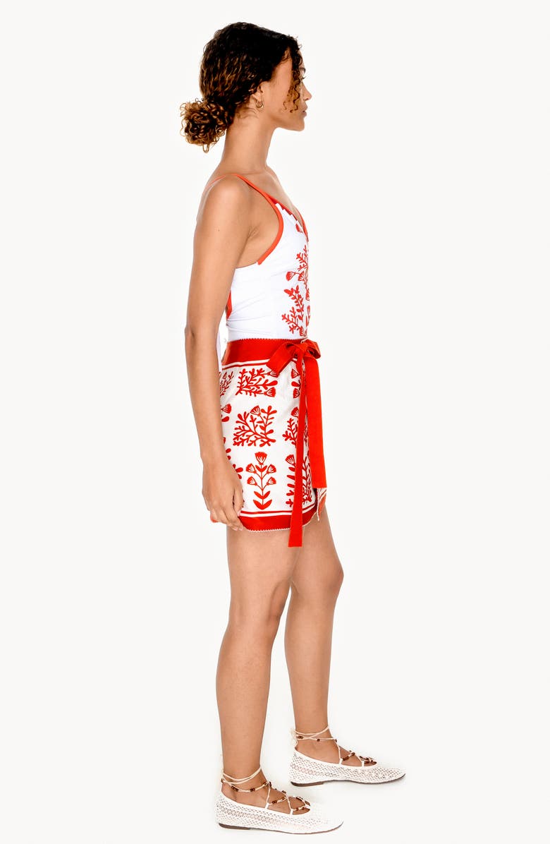 Jessie Zhao New York Swim Cover Up Skirt-Red Coral, Alternate, color, Red
