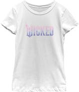 Wicked: For Good Girl's Wicked For Good Floral Pink and Purple Logo Graphic T-Shirt