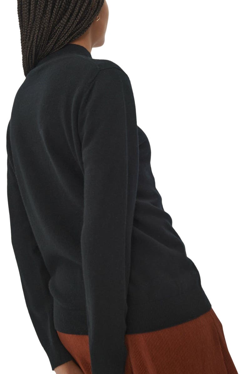 GOBI Mongolian Cashmere Essential Cashmere Mock Neck Sweater, Alternate, color, Black