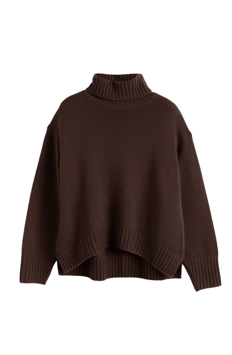 Chinti & Parker Pure Cashmere Relaxed Rollneck Sweater, Alternate, color, Chocolate