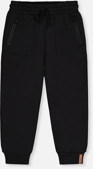 Deux par Deux Ribbed Ankle Cuffs Fleece Sweatpants with Pockets