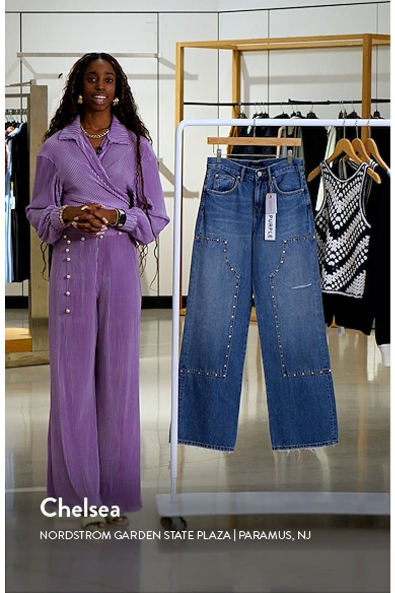 Bling Wide Leg Carpenter Jeans video