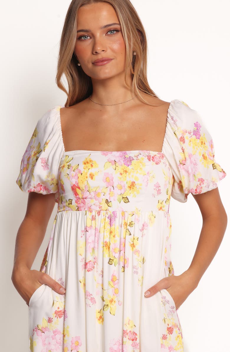 Petal & Pup Delaney Floral Puff Sleeve Maxi Dress, Alternate, color, Pink Floral