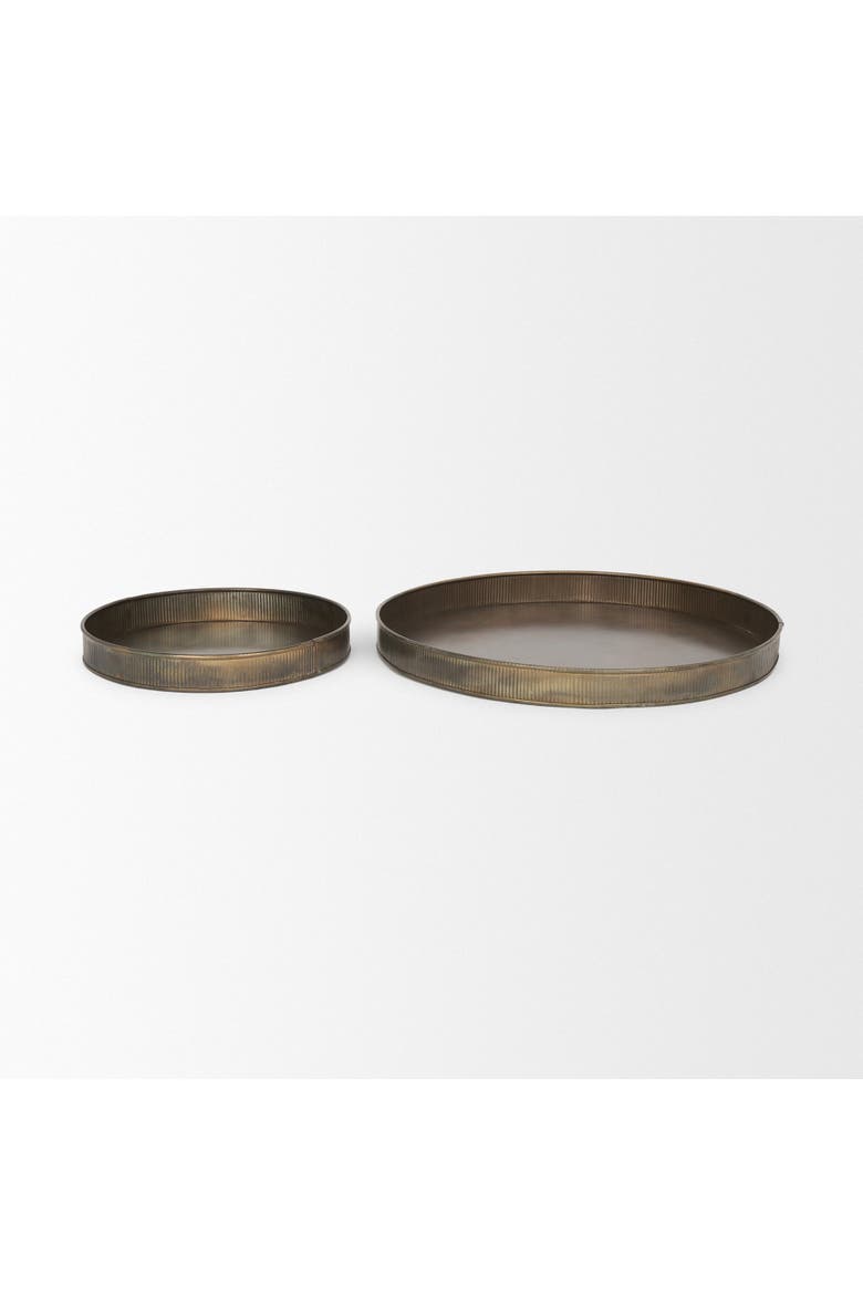 Varun Metal Tray Set of 2, Main, color, Yellow