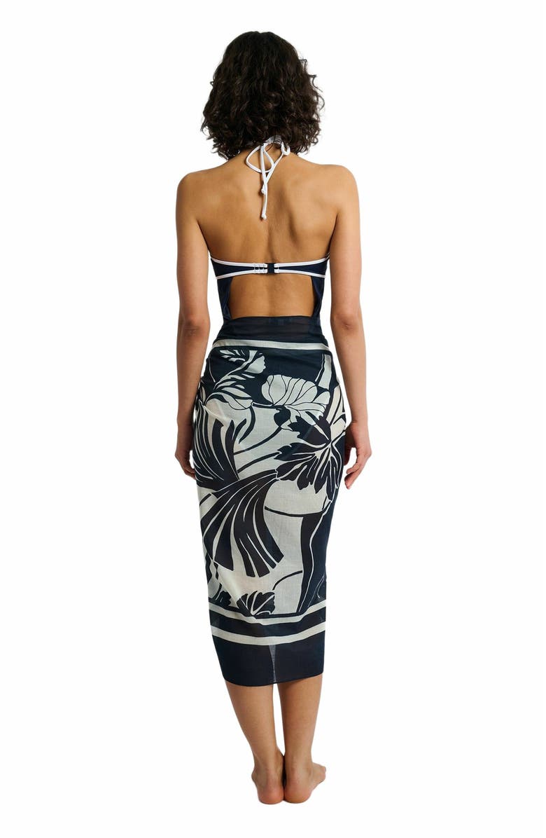 Onia Cotton Chiffon Pareo, Alternate, color, Deep Navy/Egret