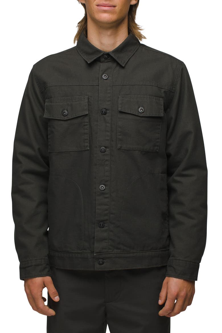 Grover Flannel Lined Canvas Jacket, Main, color, DARK IRON