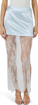 Endless Rose Satin & Lace Maxi Skirt