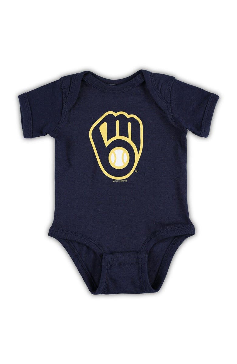 SOFT AS A GRAPE Newborn & Infant Soft as a Grape Navy/Royal Milwaukee Brewers 2-Piece Body Suit, Alternate, color, 