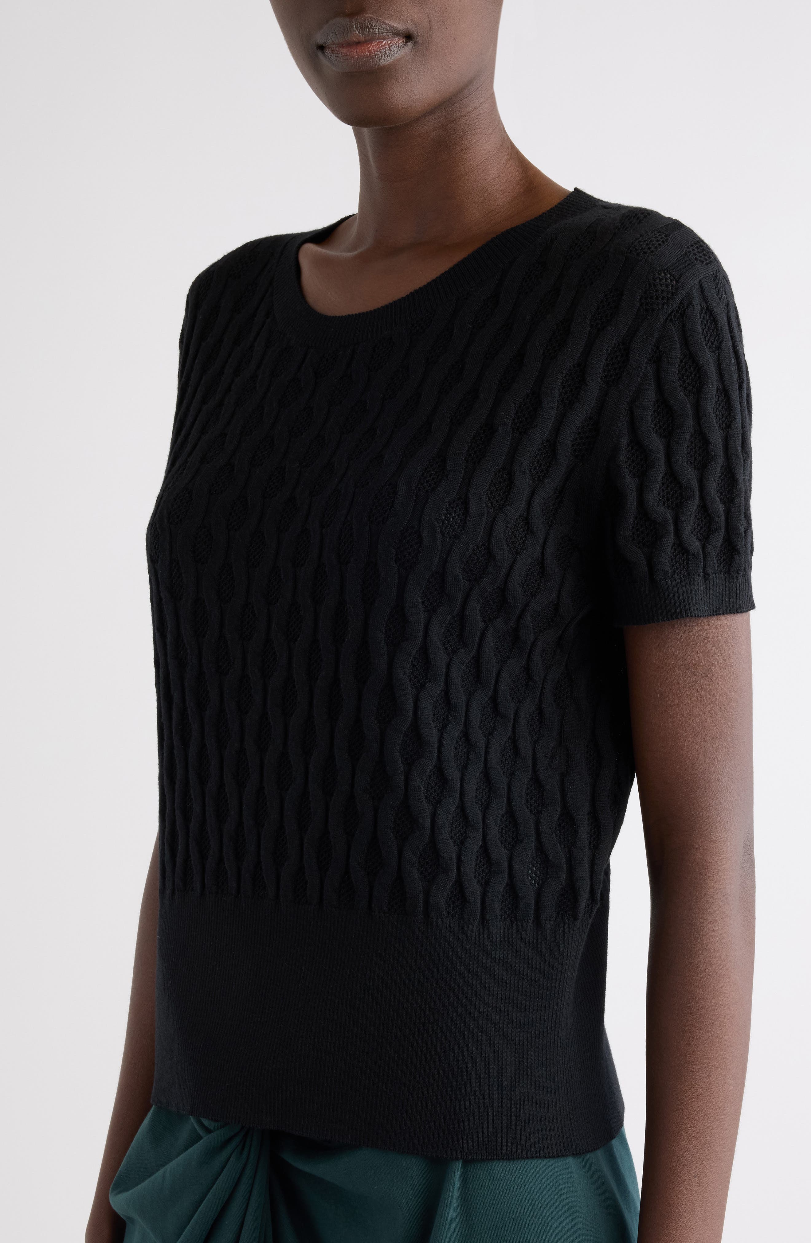 Dries Van Noten Target Short Sleeve Merino Wool Sweater (Women ...