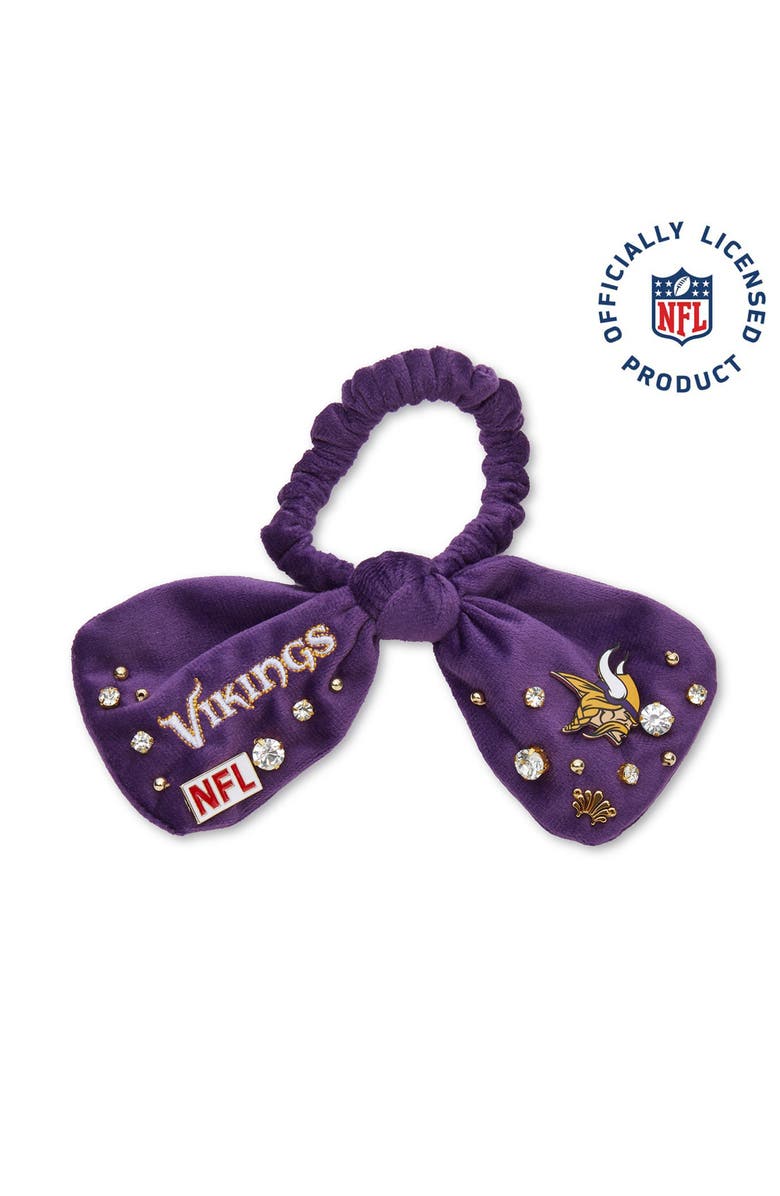 Lele Sadoughi Minnesota Vikings Bow Scrunchie, Main, color, Vikings Purple 500