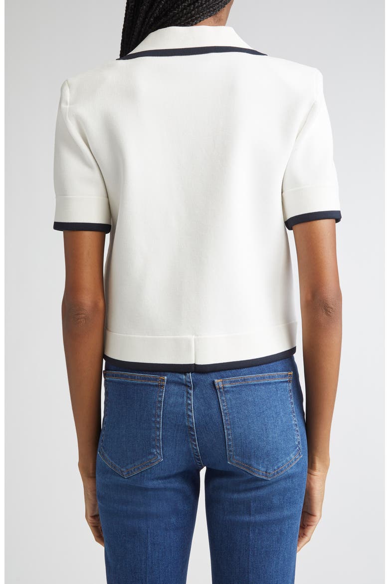Stovall Contrast Detail Crop Knit Jacket, Alternate, color, OFF WHITE