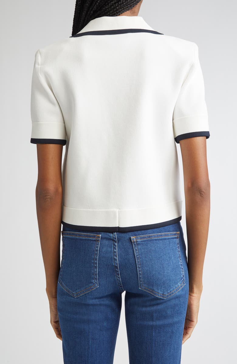 Veronica Beard Stovall Contrast Detail Crop Knit Jacket, Alternate, color, 