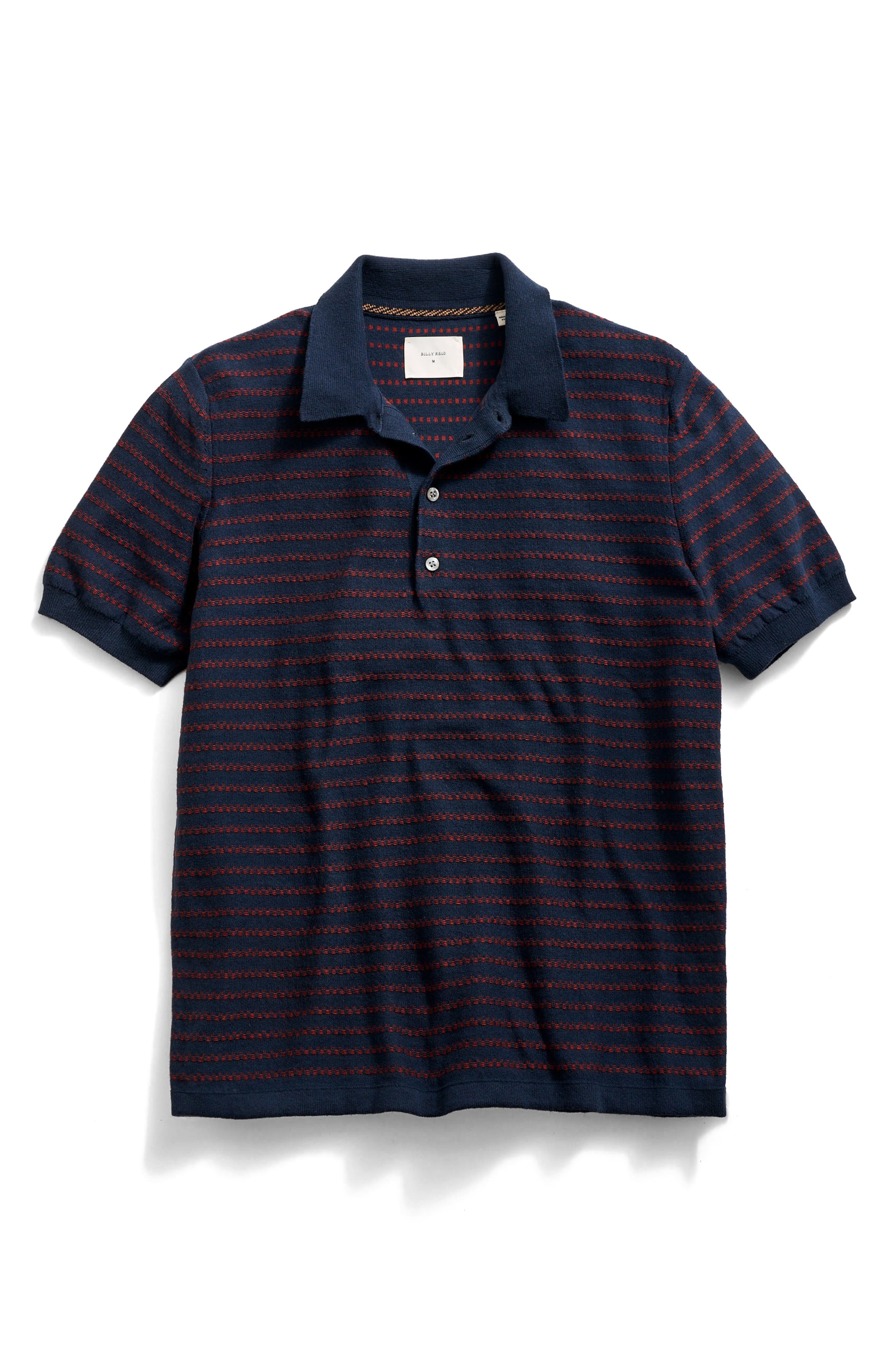 Texture Stripe Polo Sweater