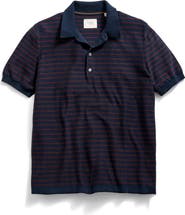 Billy Reid Texture Stripe Polo Sweater