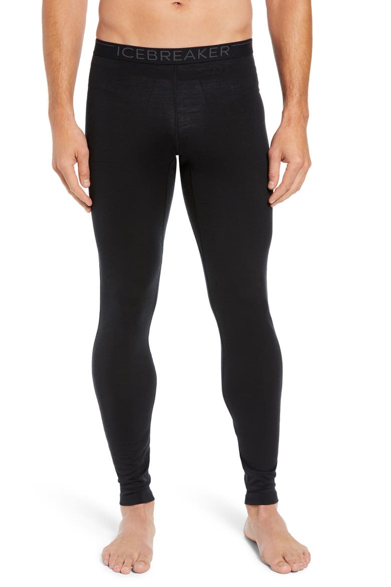 Oasis Slim Wool Jersey Base Layer Leggings, Main, color, BLACK