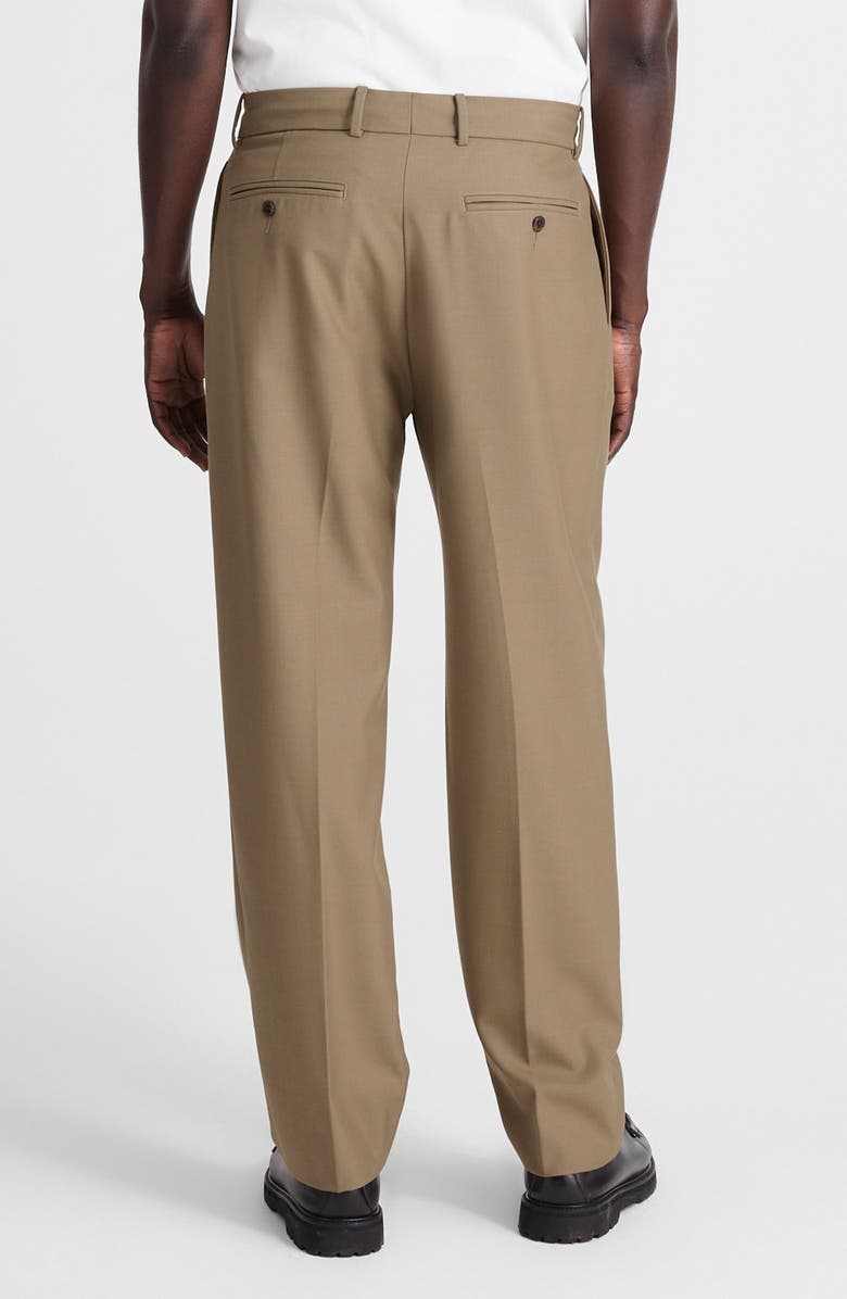 Madewell Double Pleated Wool Blend Twill Pants, Alternate, color, Desert Brown