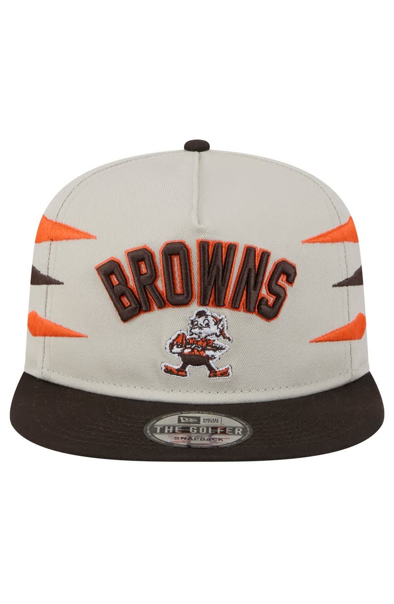 New Era Men's New Era Stone/Brown Cleveland Browns Athletic Golfer Snapback Hat, Alternate, color, 