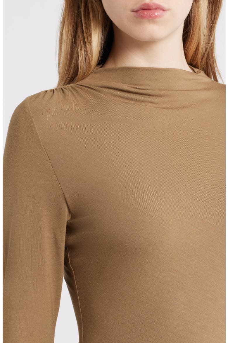 Joelle Ruched Funnel Neck Top, Alternate, color, GINGER