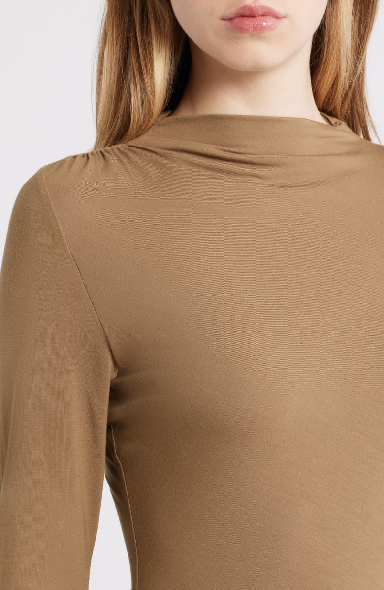 Rails Joelle Ruched Funnel Neck Top, Alternate, color, Ginger