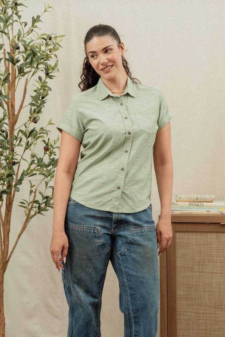 Bea Shirt, Alternate, color, Teal Tide Waves