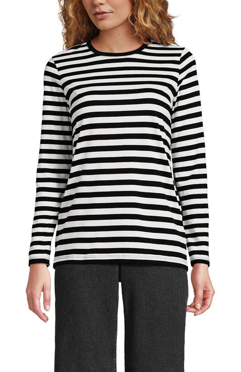 Relaxed Supima Cotton Long Sleeve Crew Neck T-Shirt