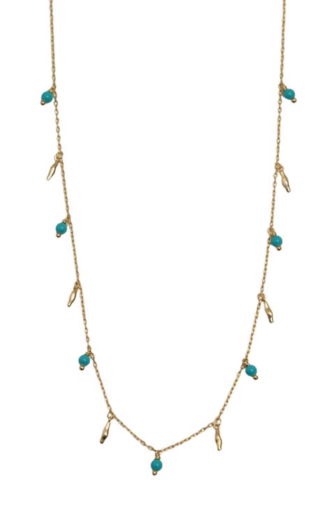 Shaky Molten Turquoise Station Necklace