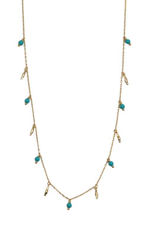 Argento Vivo Sterling Silver Shaky Molten Turquoise Station Necklace