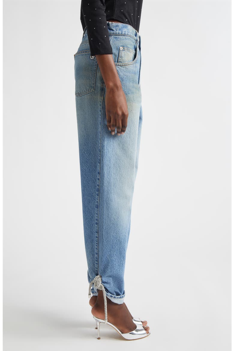 Crystal Knot Straight Leg Jeans, Alternate, color, MEDIUM BLUE