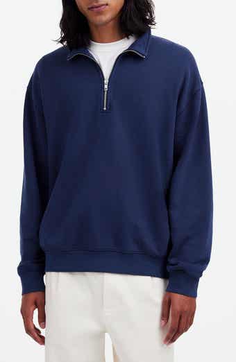 Madewell Relaxed Fit Cotton Blend Quarter Zip Pullover
