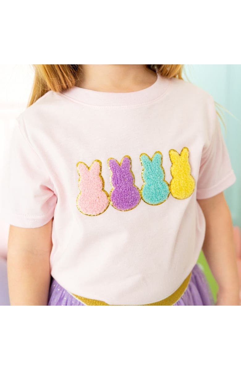 Sweet Wink Easter Peeps Patch Short Sleeve T-Shirt, Alternate, color, Pink