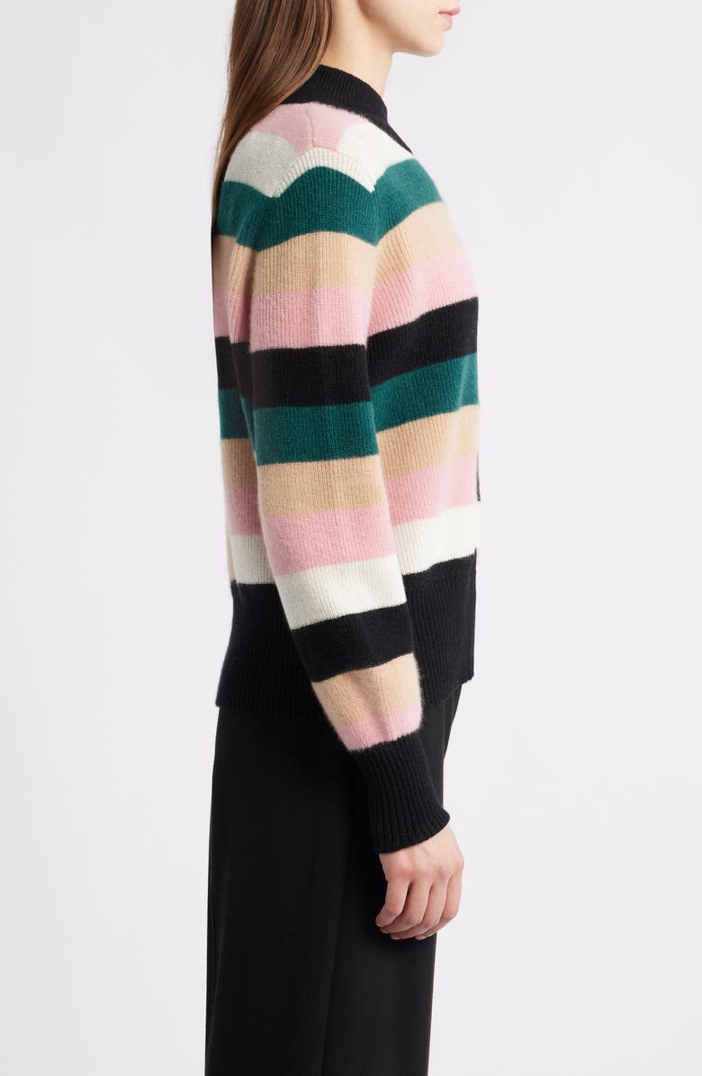 Elie Tahari Phoenix Colorblock Mock Neck Cashmere Sweater, Alternate, color, Rose Horizon/ Multi