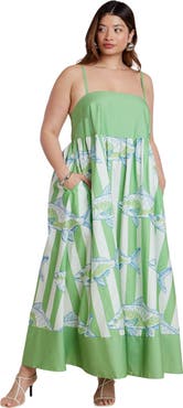 ELOQUII Printed Relaxed Maxi Dress