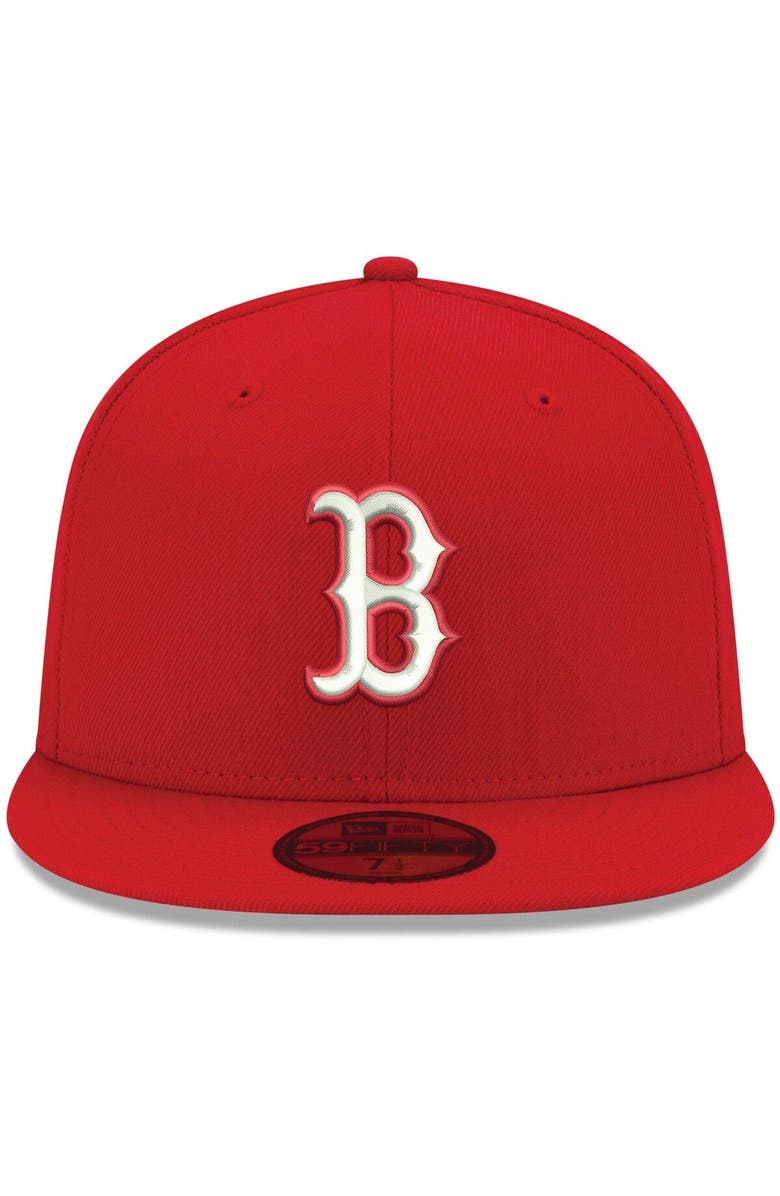 New Era Men's New Era Red Boston Red Sox White Logo 59FIFTY Fitted Hat, Alternate, color, 