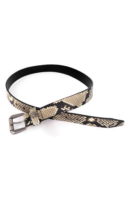 KURT GEIGER KURT GEIGER LONDON STUDDED SNAKESKIN PRINT LEATHER BELT