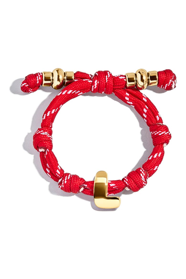 Knotty Initial Bracelet, Main, color, RED L