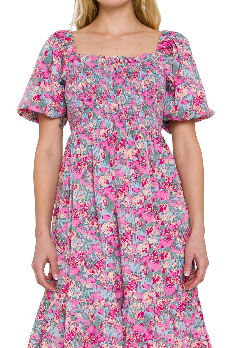 Floral Print Maxi Dress, Alternate, color, PINK MULTI