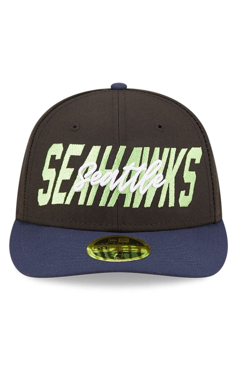New Era Men's New Era Black/Navy Seattle Seahawks 2022 NFL Draft Low Profile 59FIFTY Fitted Hat, Alternate, color, Black