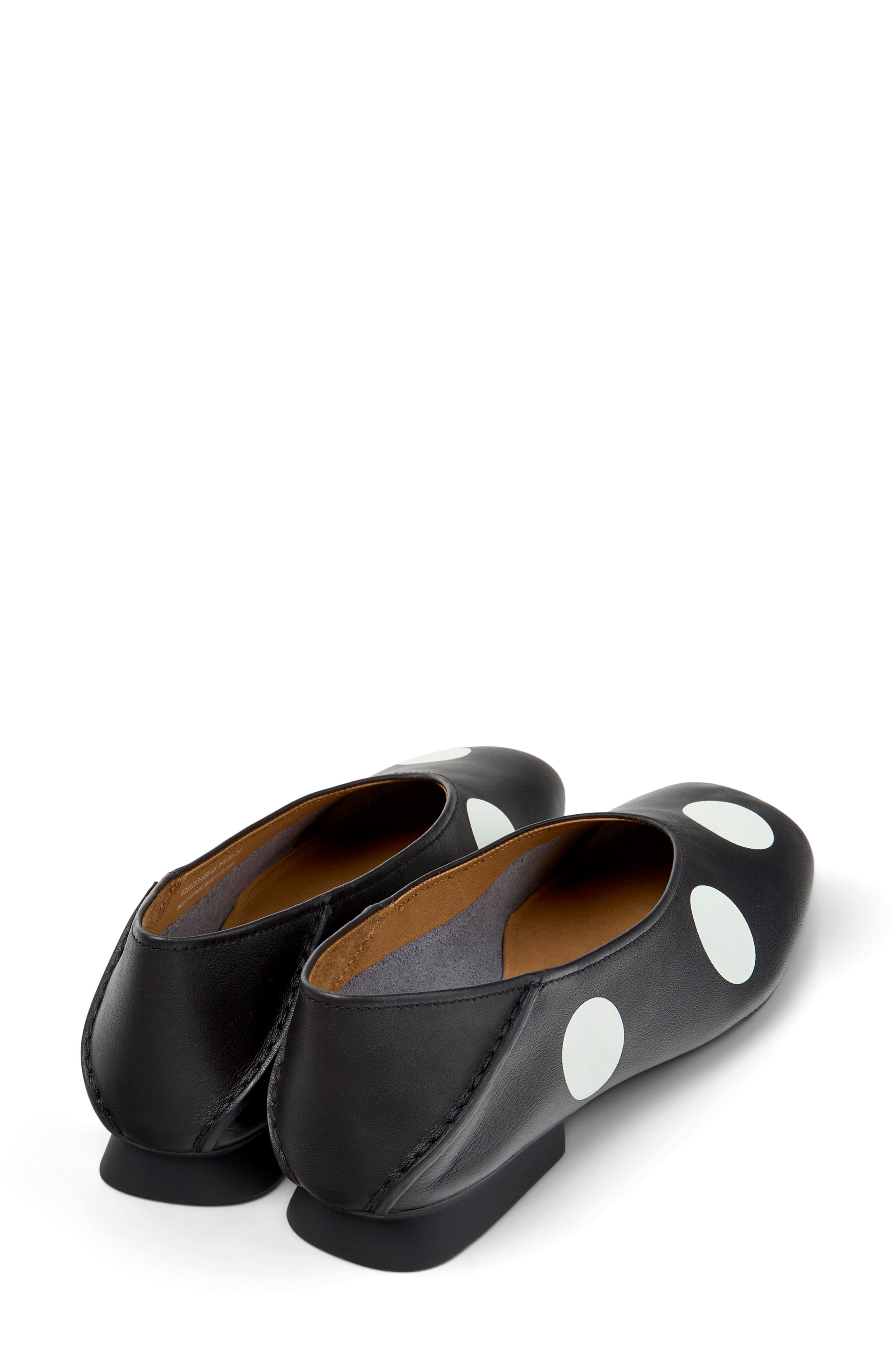 Camper Casi Myra Twins Polka Dot Ballerina Flat, Alternate, color, Black