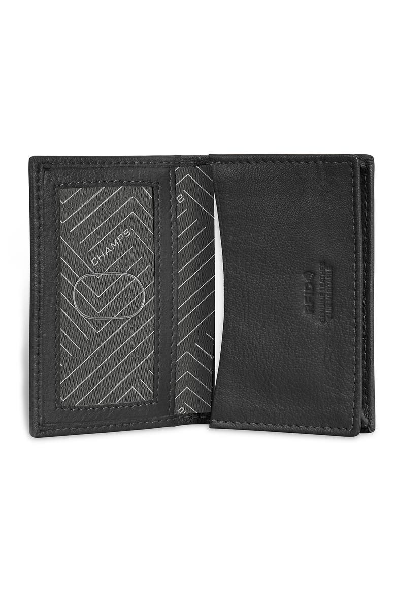 Onyx Leather RFID Vertical Slim Wallet, Alternate, color, BLACK