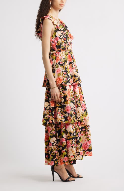 Chelsea28 Ruffle Neck Tiered Maxi Dress