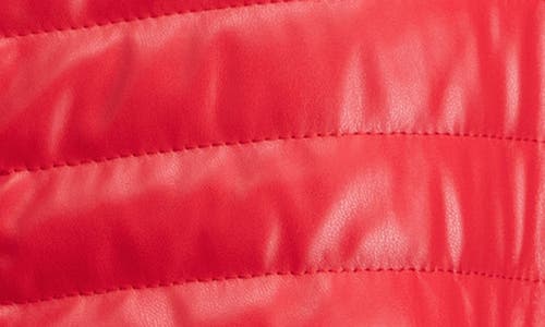 X-ray Xray Faux Fur Lining Quilted Faux Leather Jacket In Red